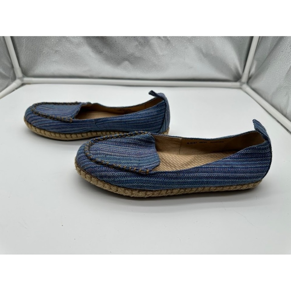 Born Blue Striped Woven Espadrille Flats Womens 6.5 B58004 Handcrafted Slip On - Picture 3 of 7